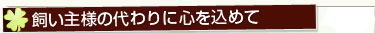 飼い主様の代わりに心を込めて